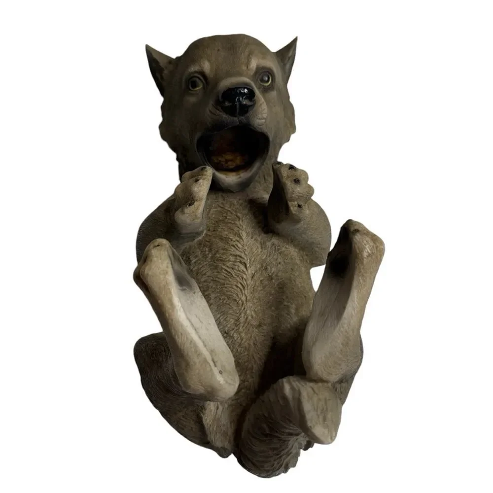 Wolf Pup Wine Bottle Holder Resin 2012 DWK